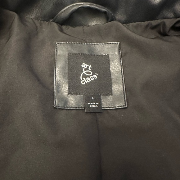 Art Class Crop Black Puffer Jacket Girls L - Picture 5 of 8